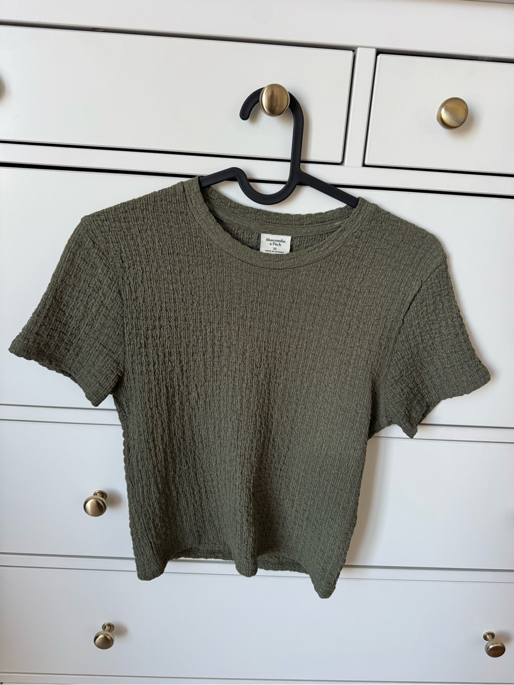 Abercrombie & Fitch Olive Textured Short Sleeve Tee